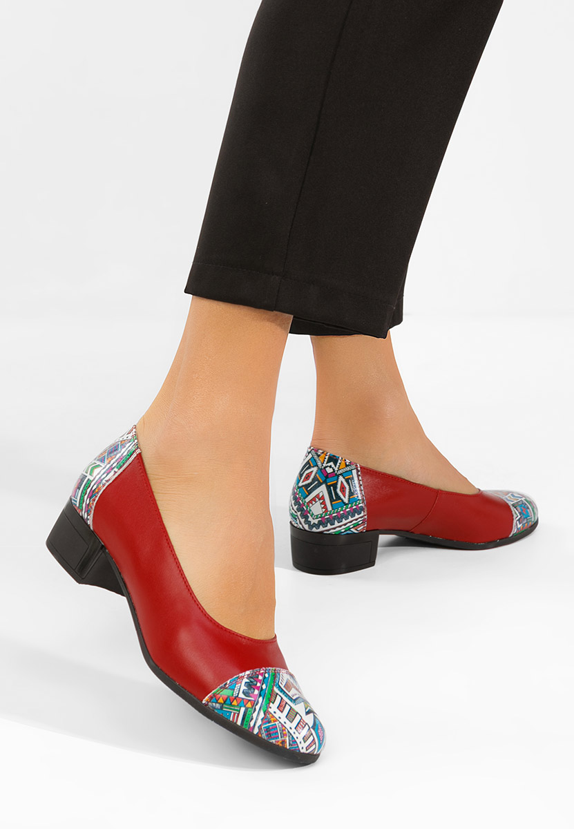 Červené kožené lodičky Selinna