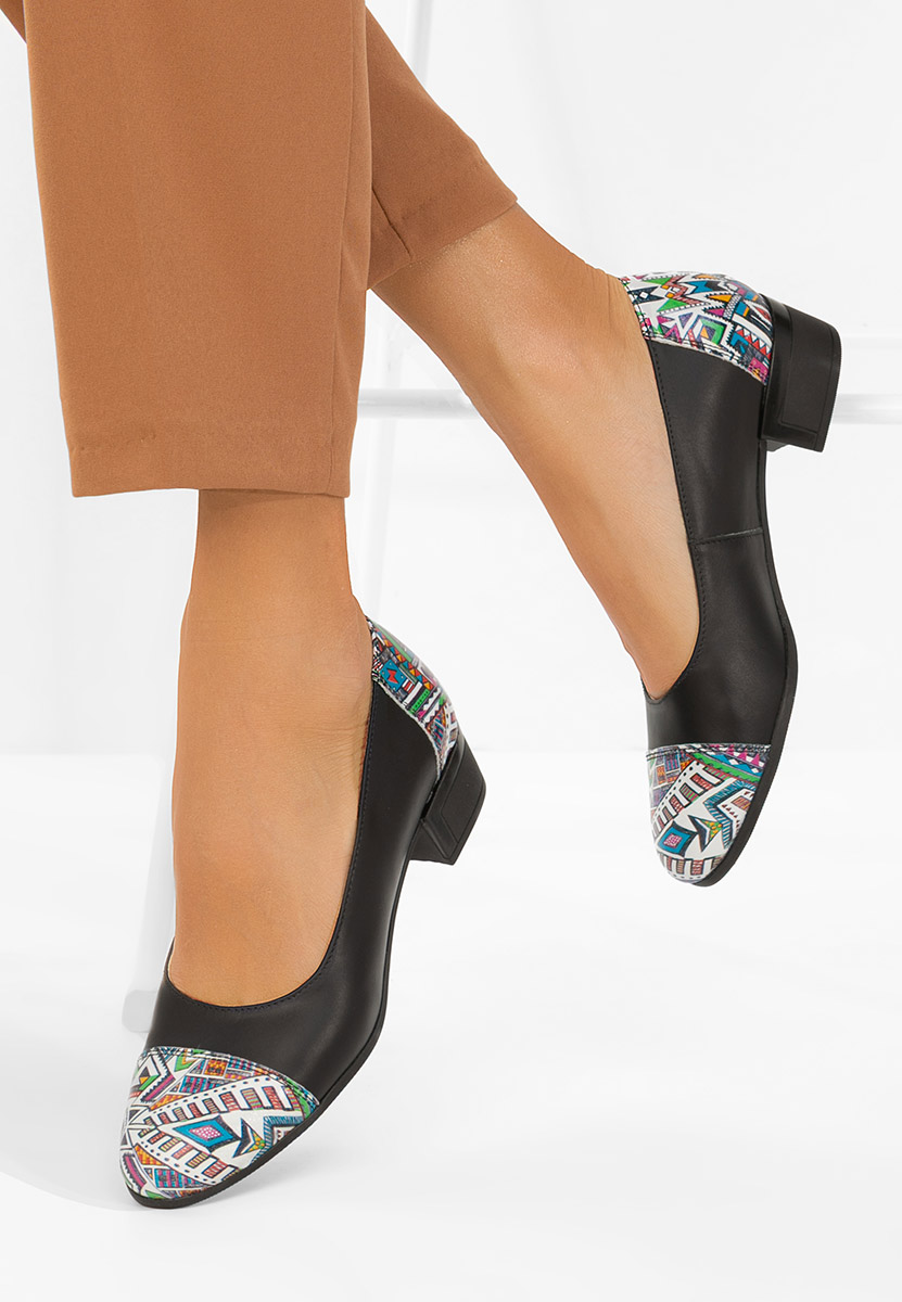 Černé kožené lodičky Selinna