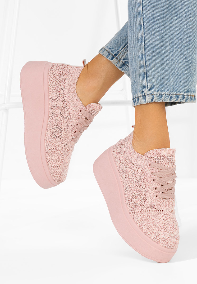 Ružové dámské tenisky na platformě Anneira