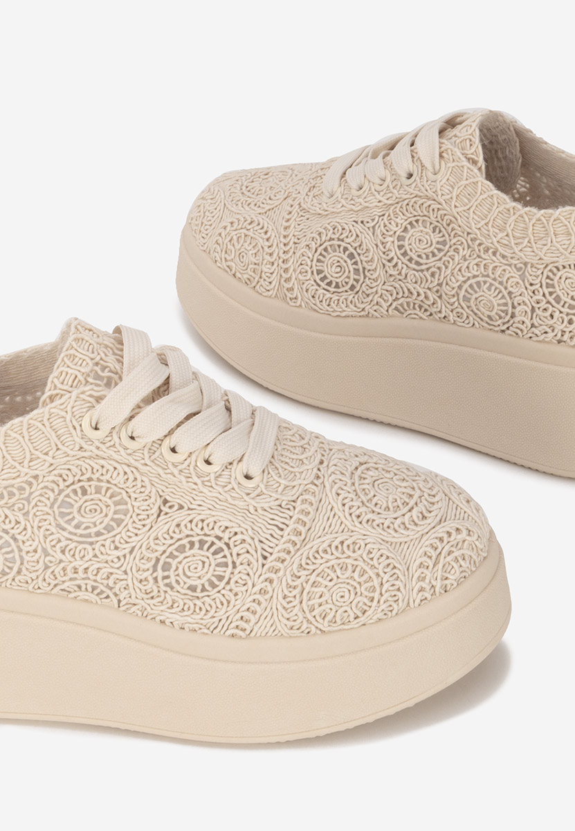 Béžové dámské tenisky na platformě Anneira