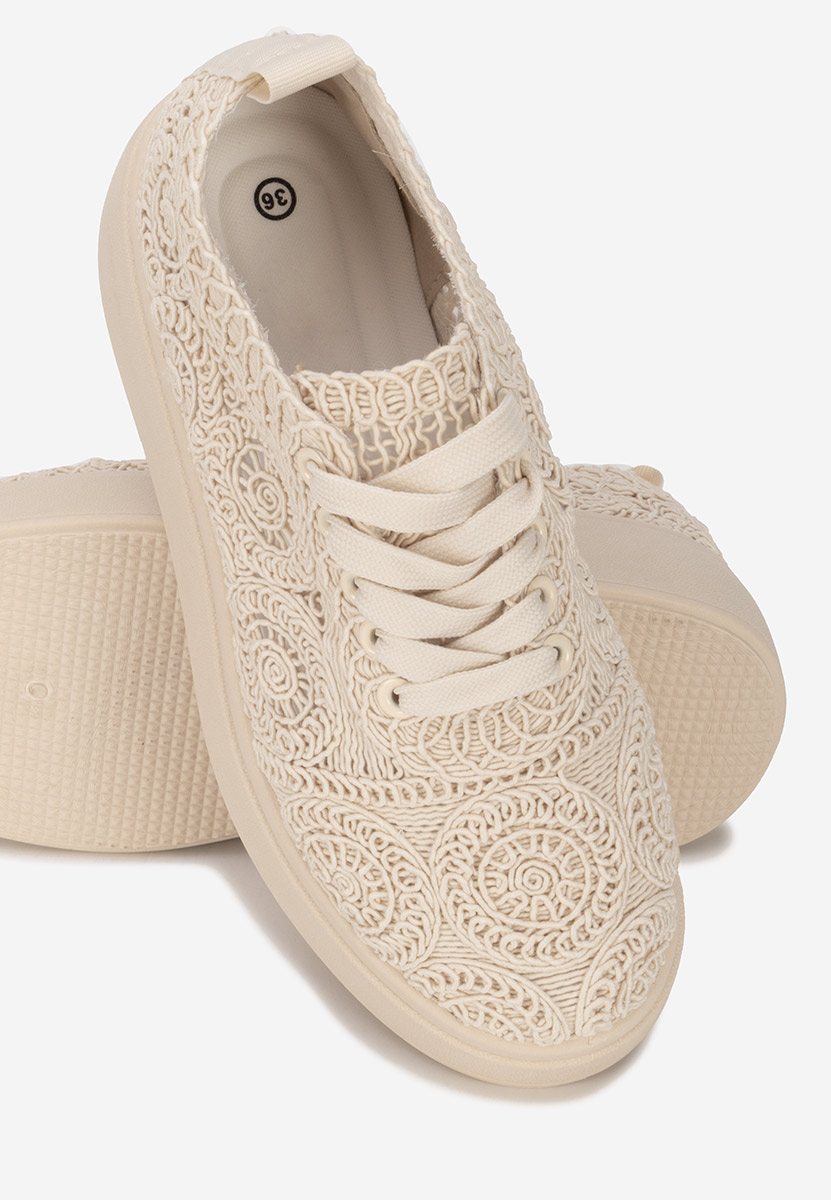 Béžové dámské tenisky na platformě Anneira