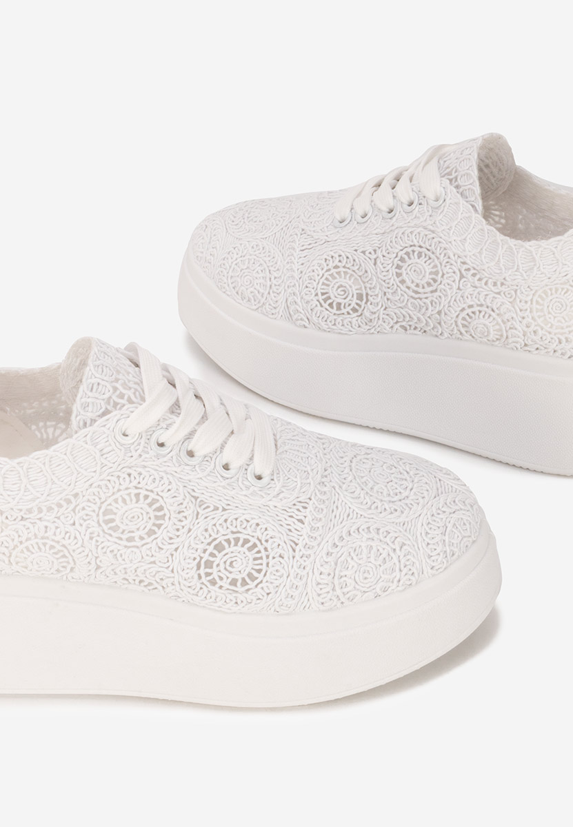 Bílé dámské tenisky na platformě Anneira