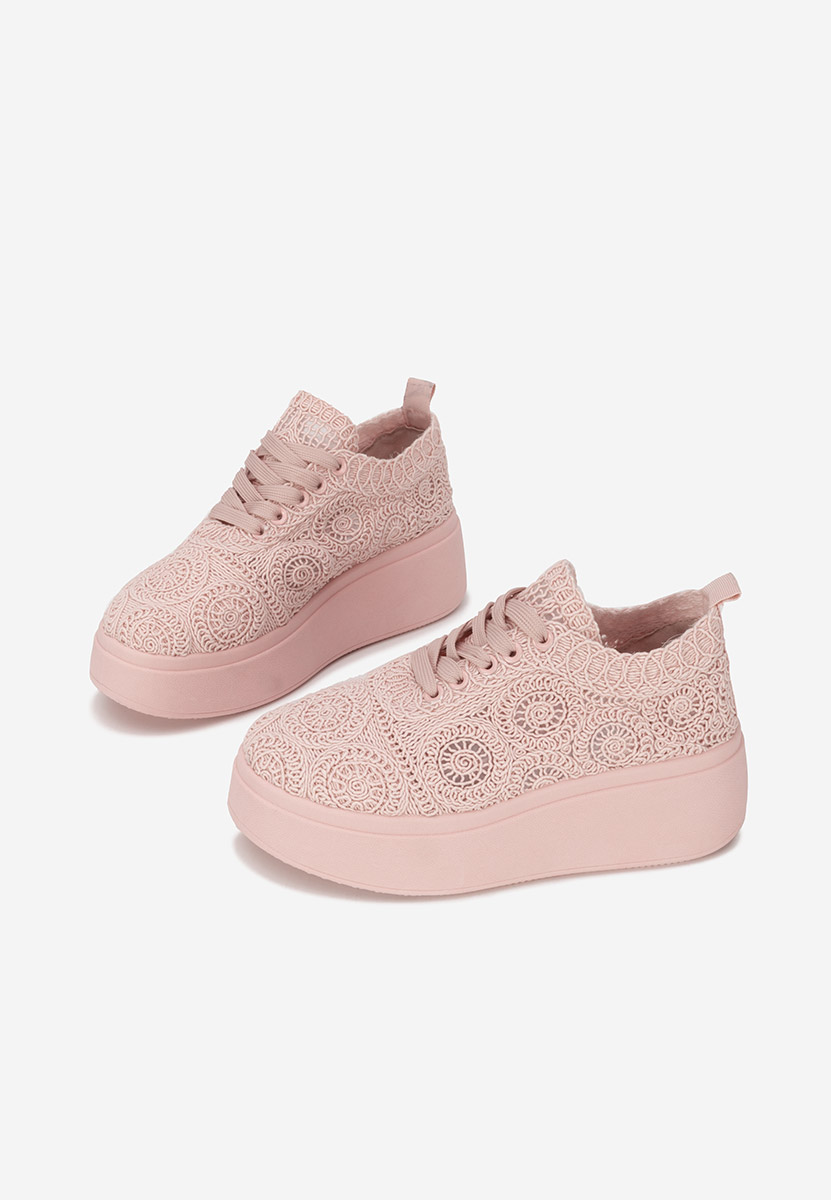 Ružové dámské tenisky na platformě Anneira