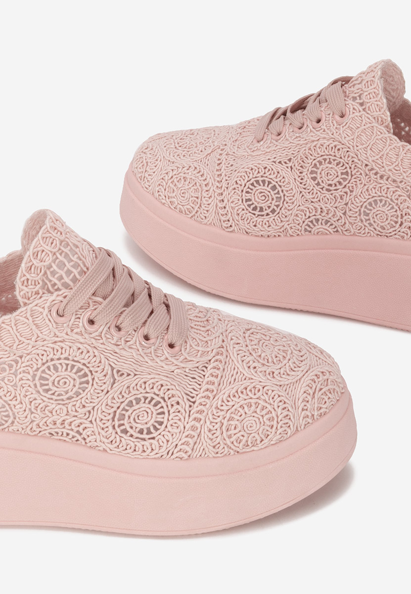 Ružové dámské tenisky na platformě Anneira