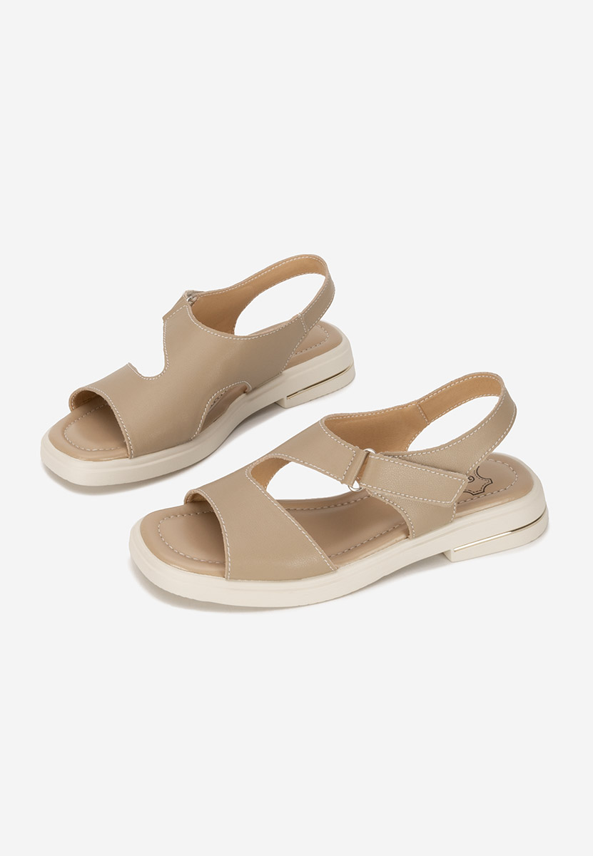 Khaki kožené sandály Isadoria