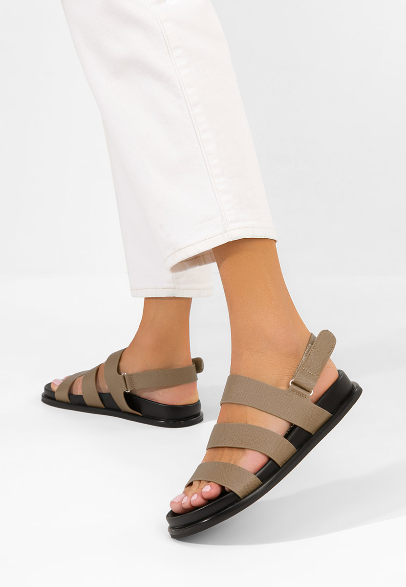 Khaki dámské sandály Carima