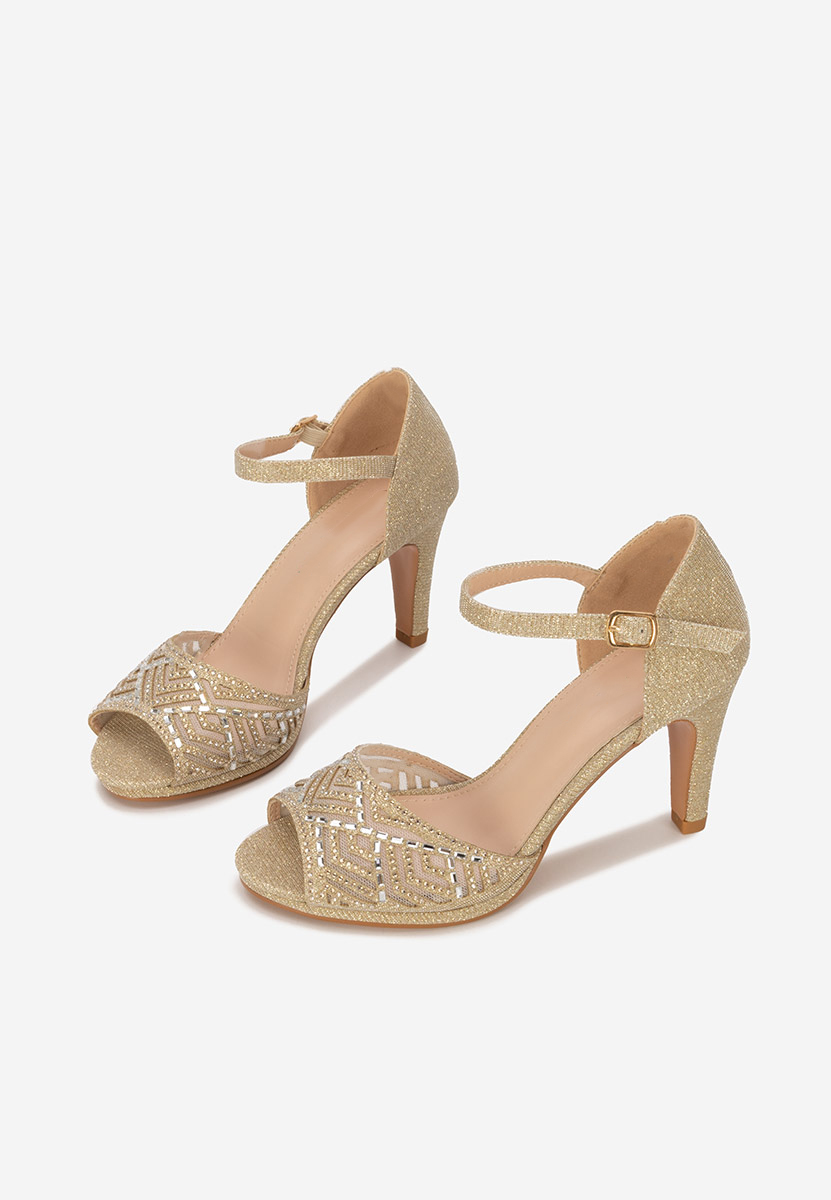 Zlaté dámské elegantní sandály Kadeia