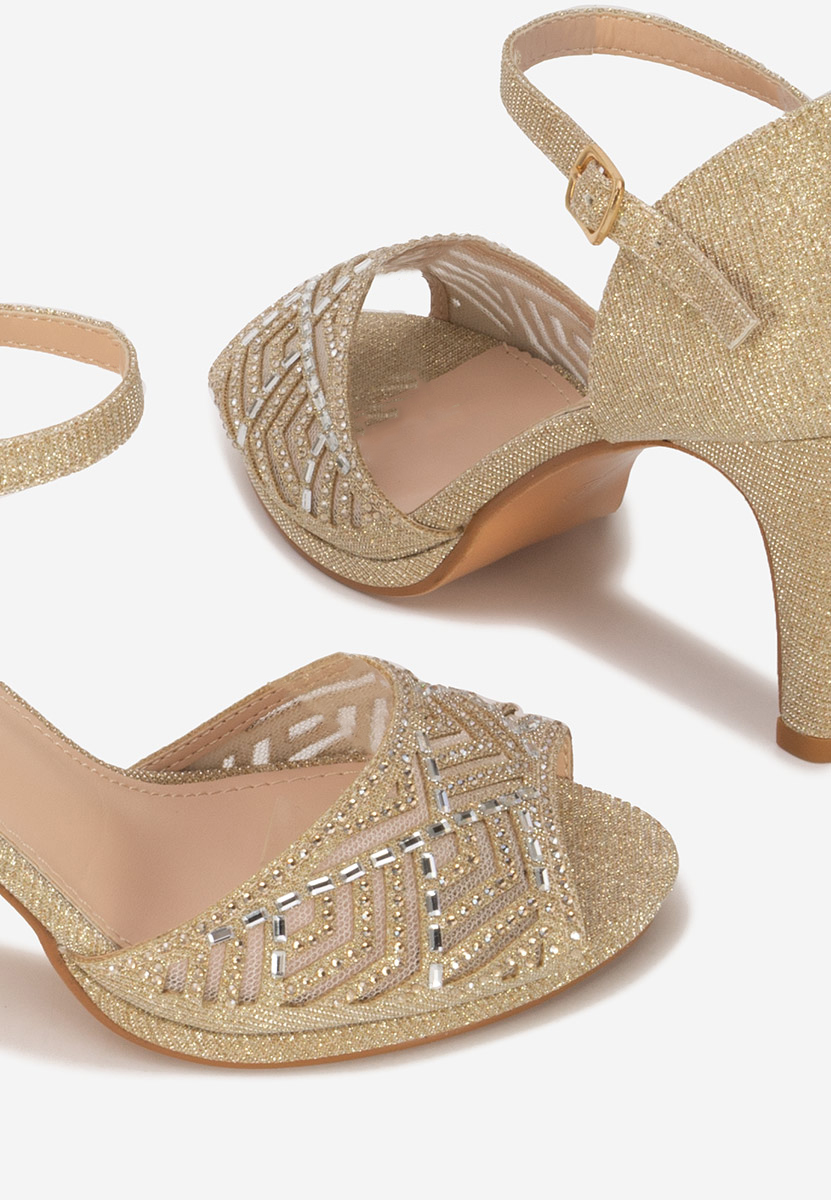 Zlaté dámské elegantní sandály Kadeia