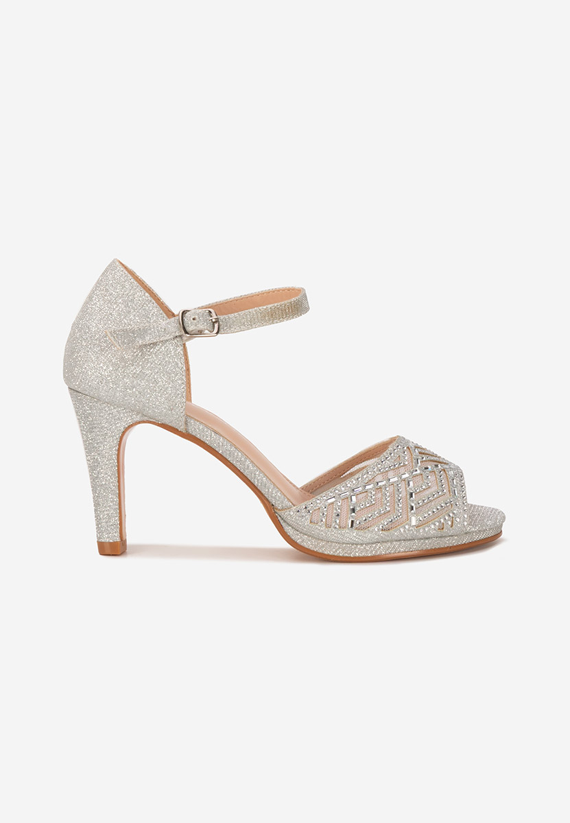 Stribrné dámské elegantní sandály Kadeia