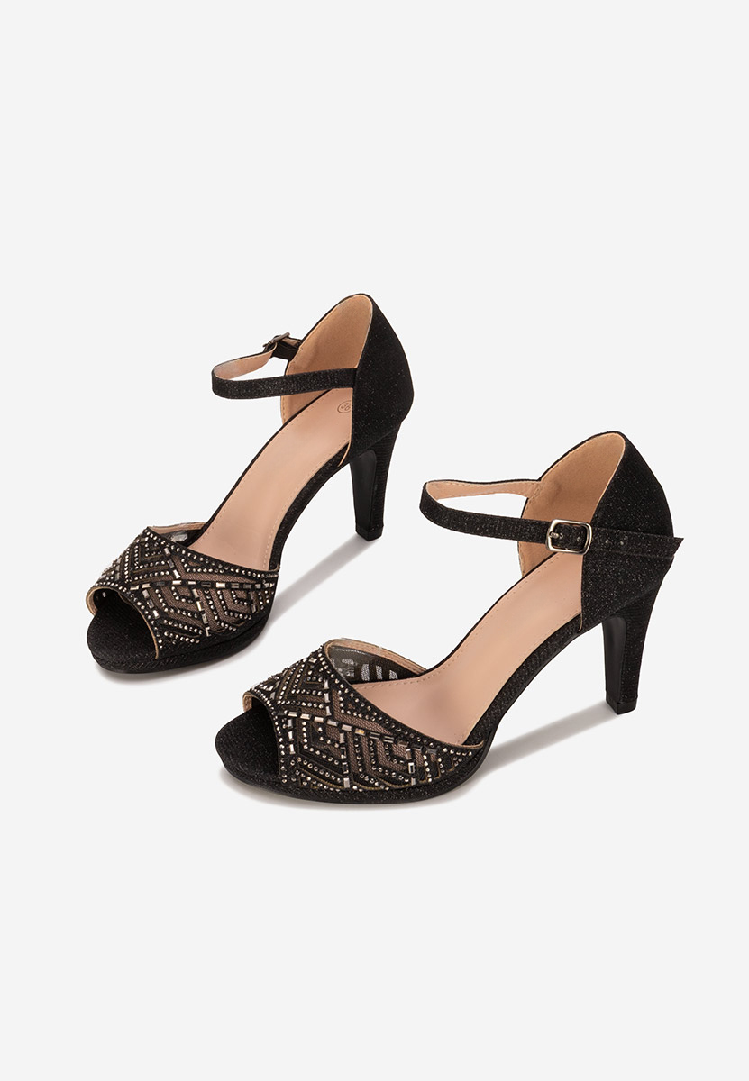 Černé dámské elegantní sandály Kadeia