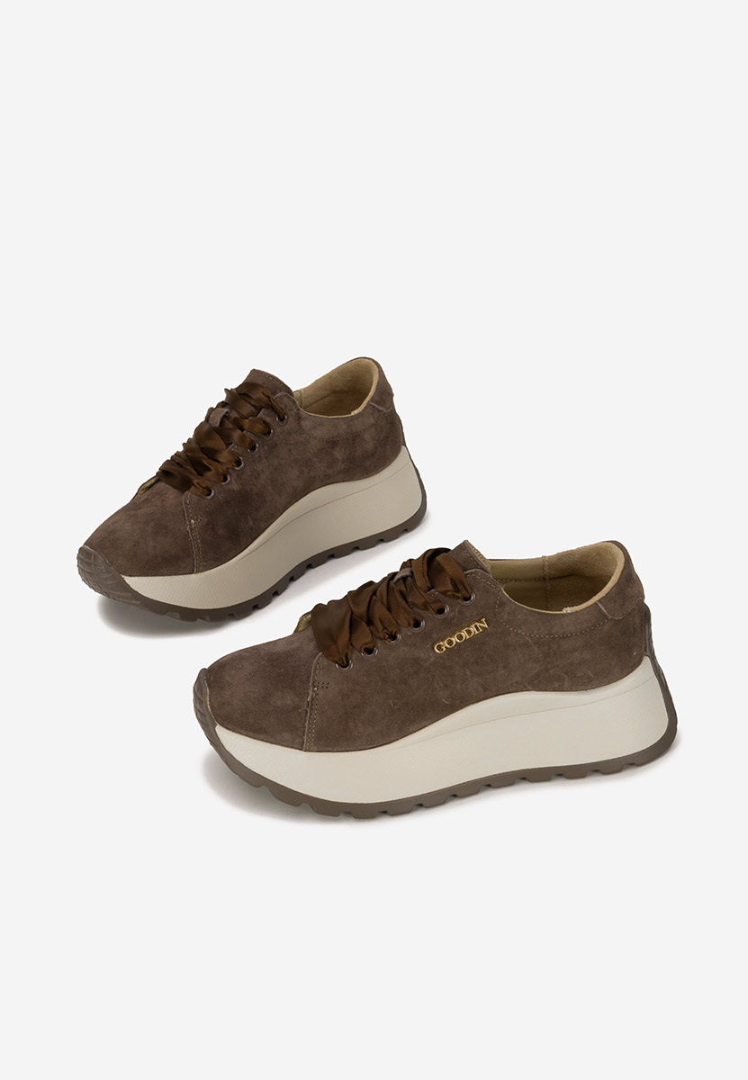 Hnedé kožené dámské sneakersy Gonelia V2