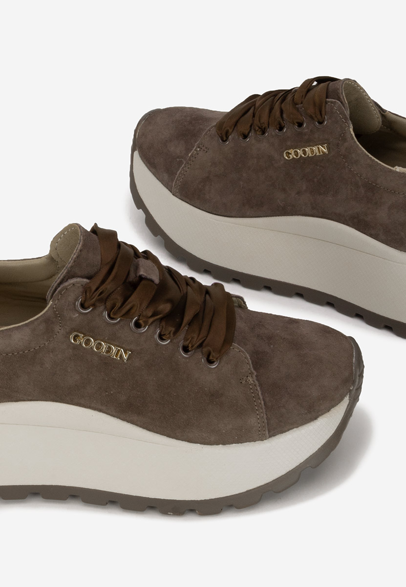 Hnedé kožené dámské sneakersy Gonelia V2