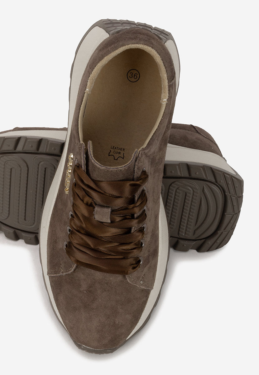 Hnedé kožené dámské sneakersy Gonelia V2