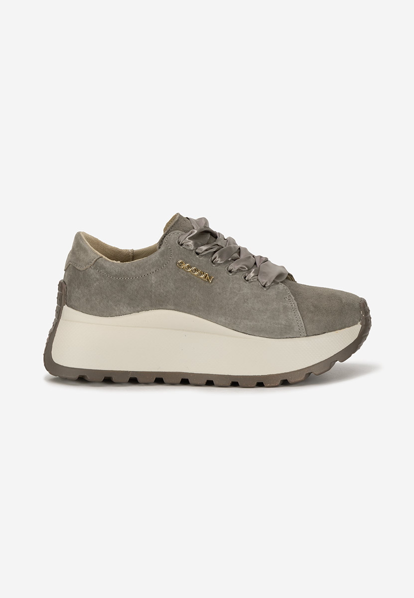 Khaki kožené dámské sneakersy Gonelia