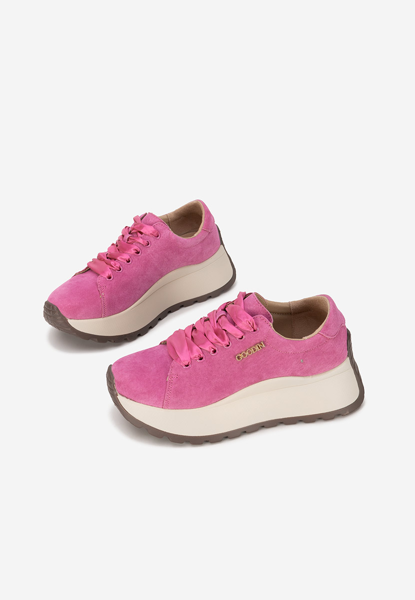 Fialové kožené dámské sneakersy Gonelia