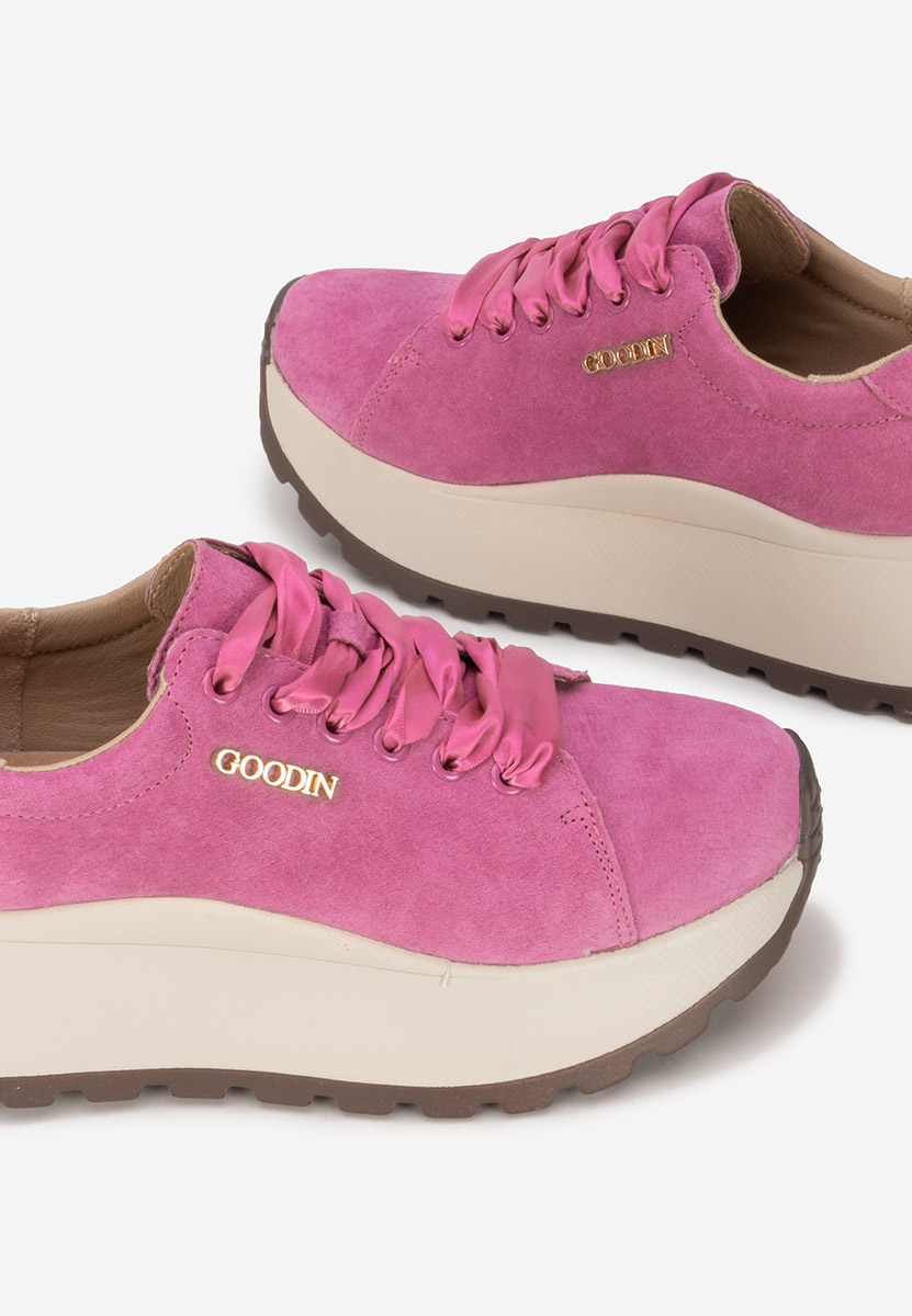 Fialové kožené dámské sneakersy Gonelia