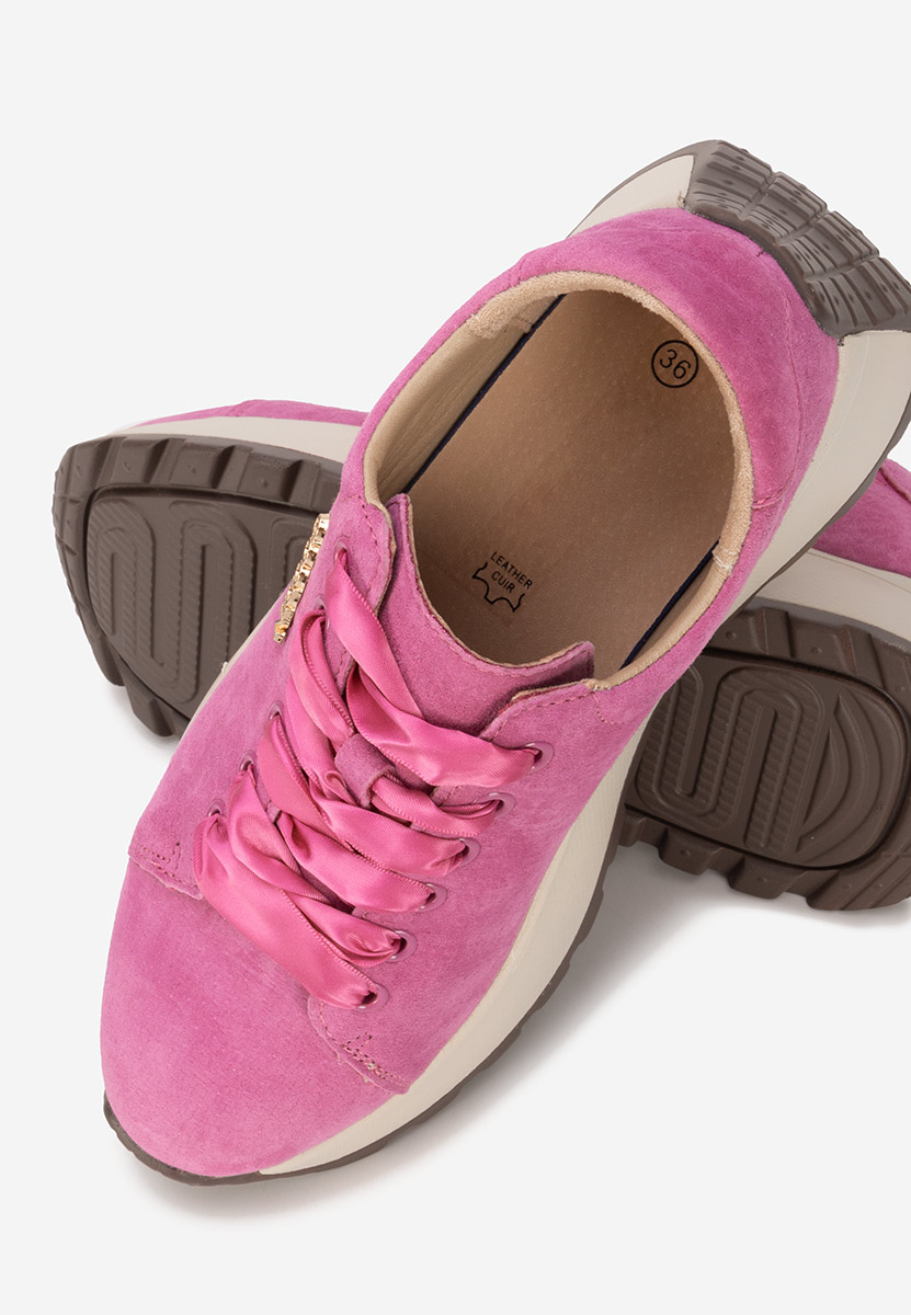 Fialové kožené dámské sneakersy Gonelia