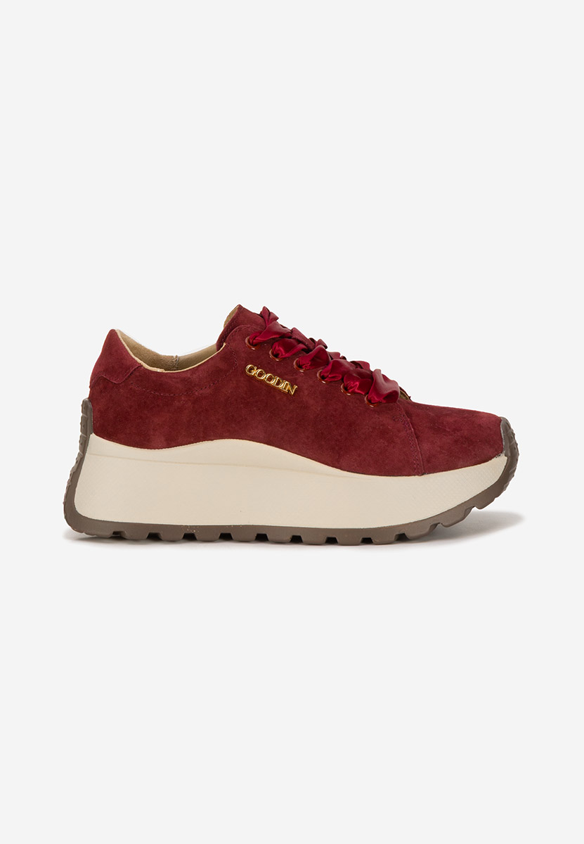 Bordové kožené dámské sneakersy Gonelia