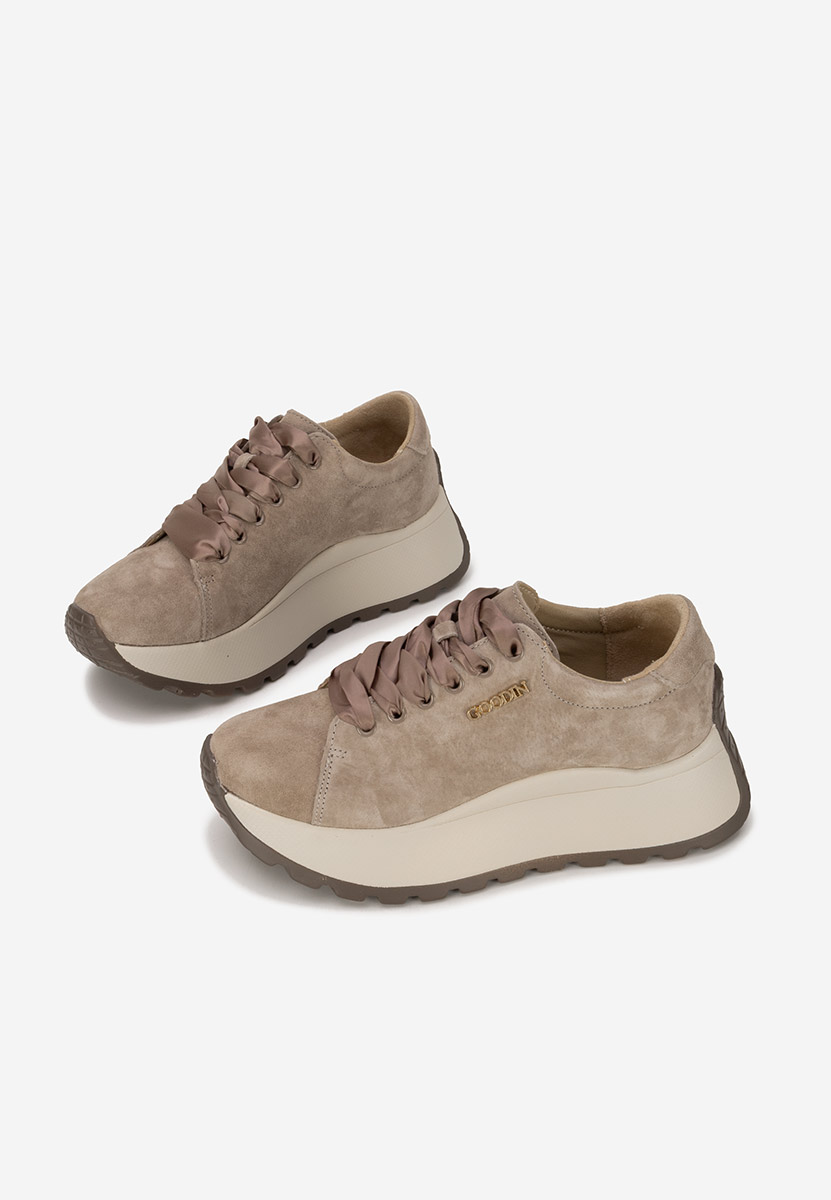 Hnedé kožené dámské sneakersy Gonelia