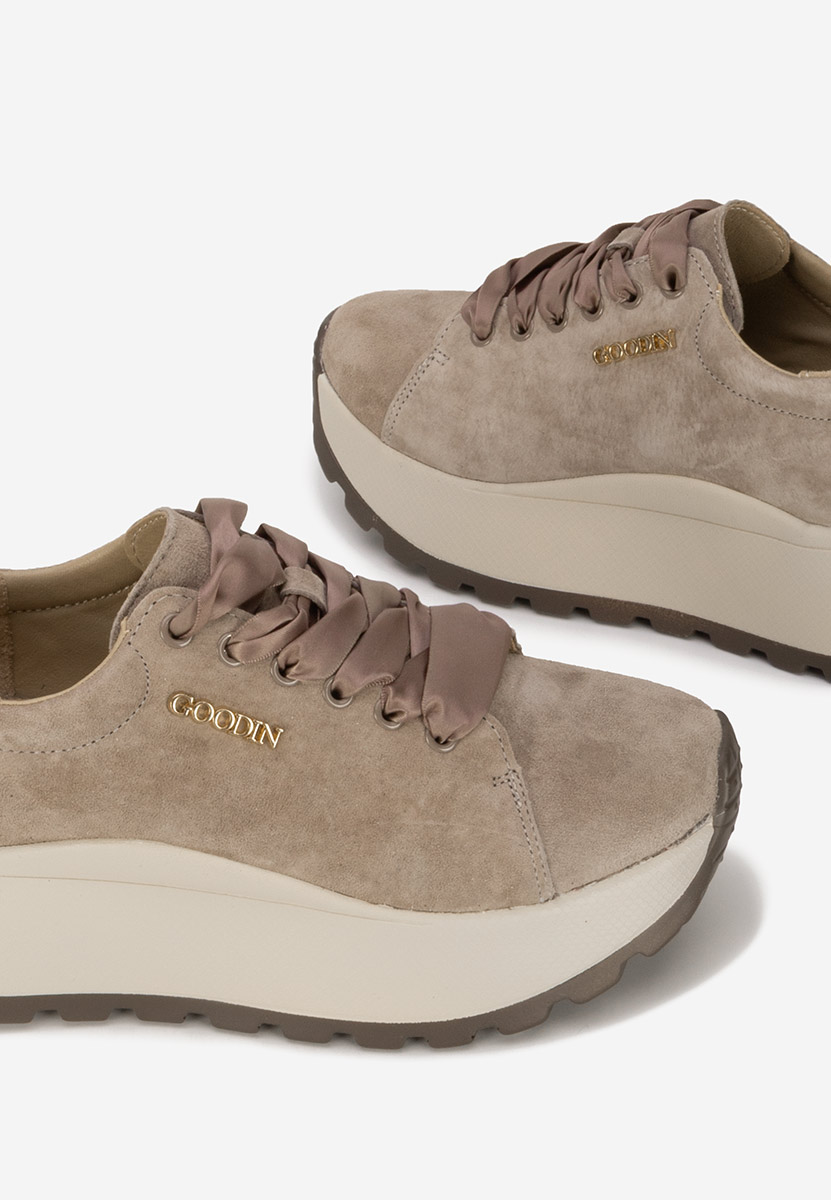 Hnedé kožené dámské sneakersy Gonelia