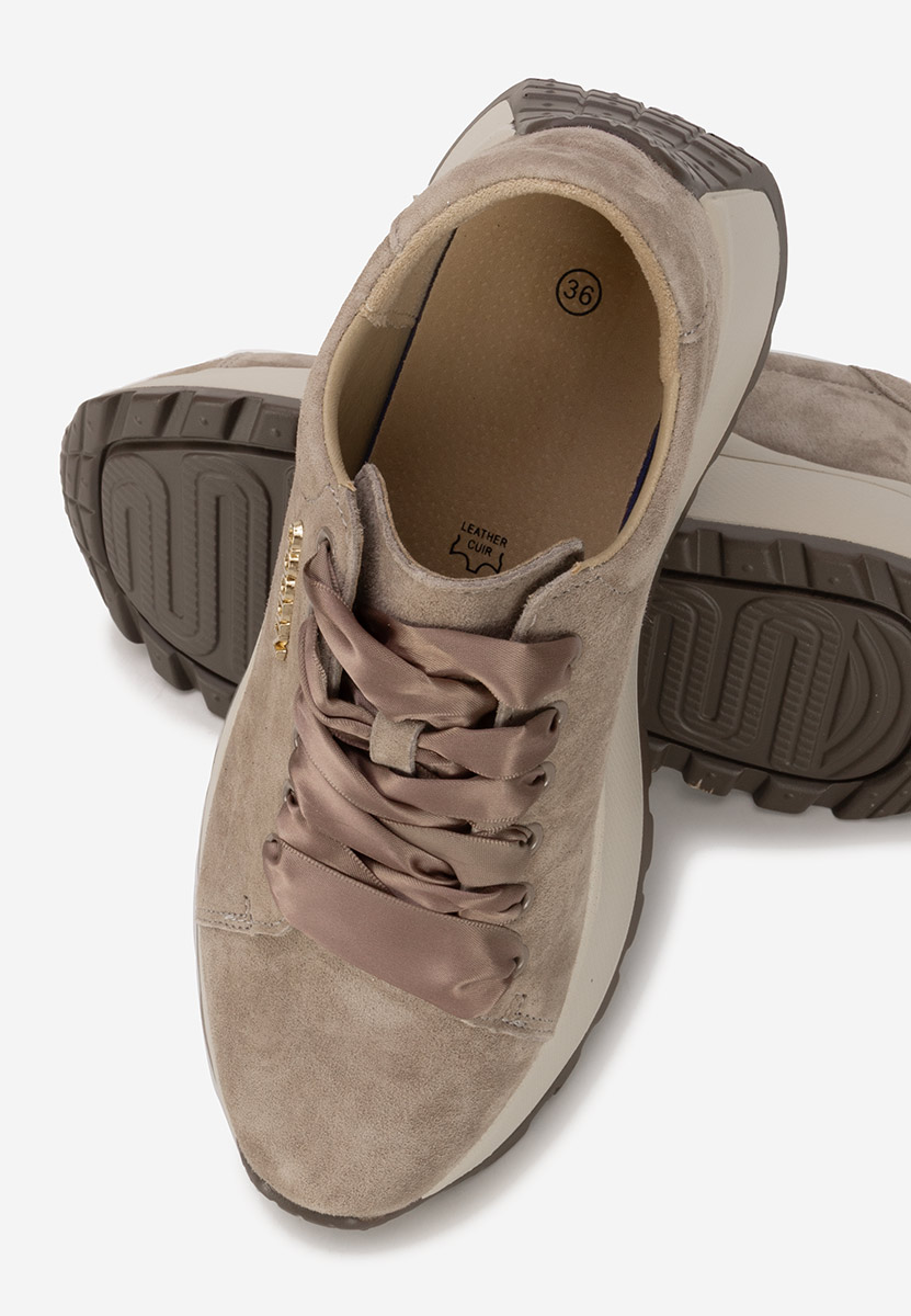 Hnedé kožené dámské sneakersy Gonelia