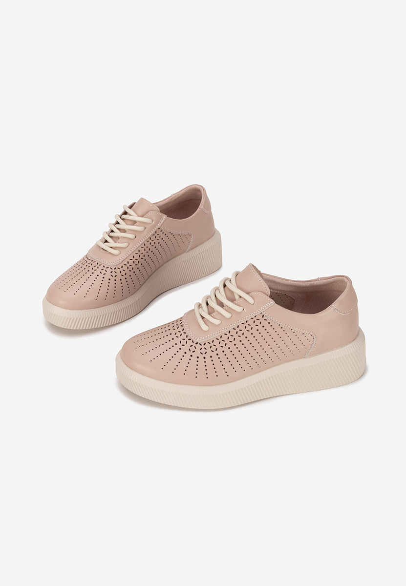 Ružové kožené dámské sneakersy Oleiana