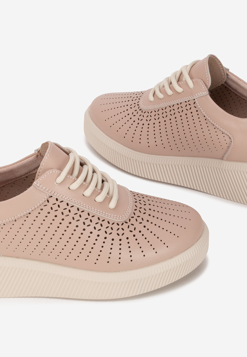 Ružové kožené dámské sneakersy Oleiana