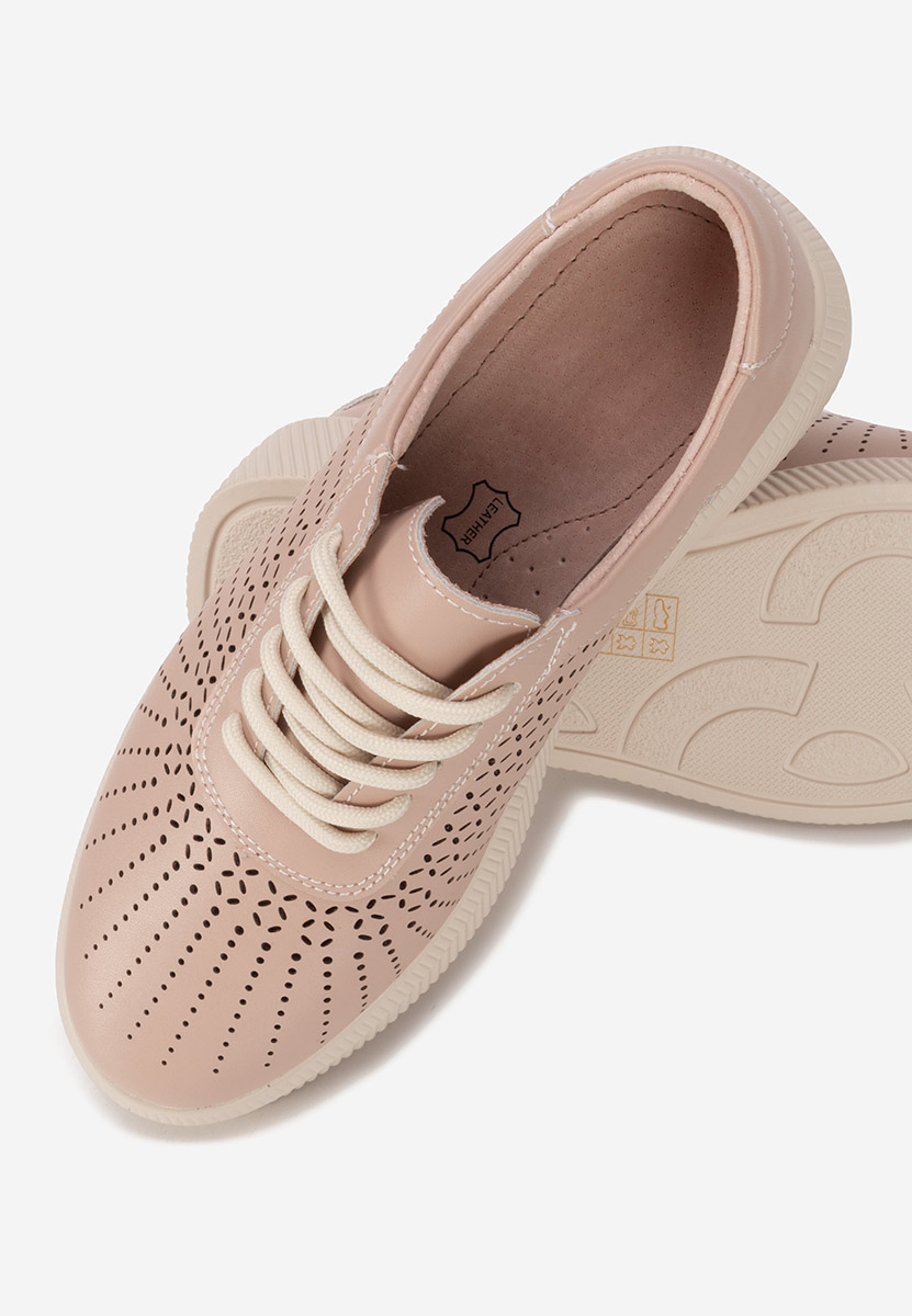 Ružové kožené dámské sneakersy Oleiana