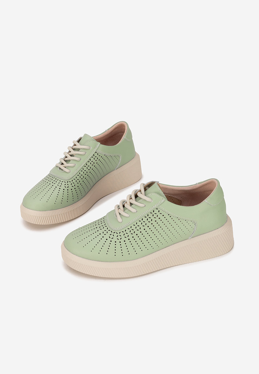 Zelené kožené dámské sneakersy Oleiana
