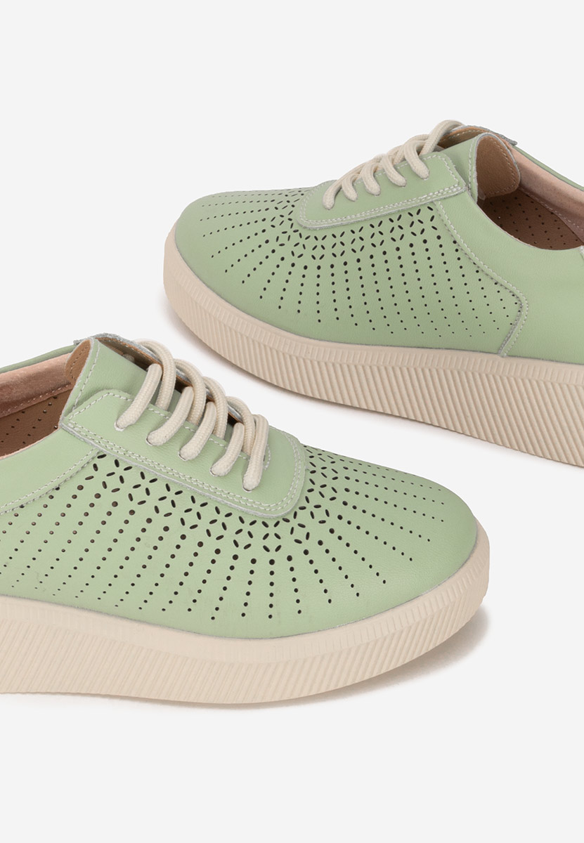 Zelené kožené dámské sneakersy Oleiana