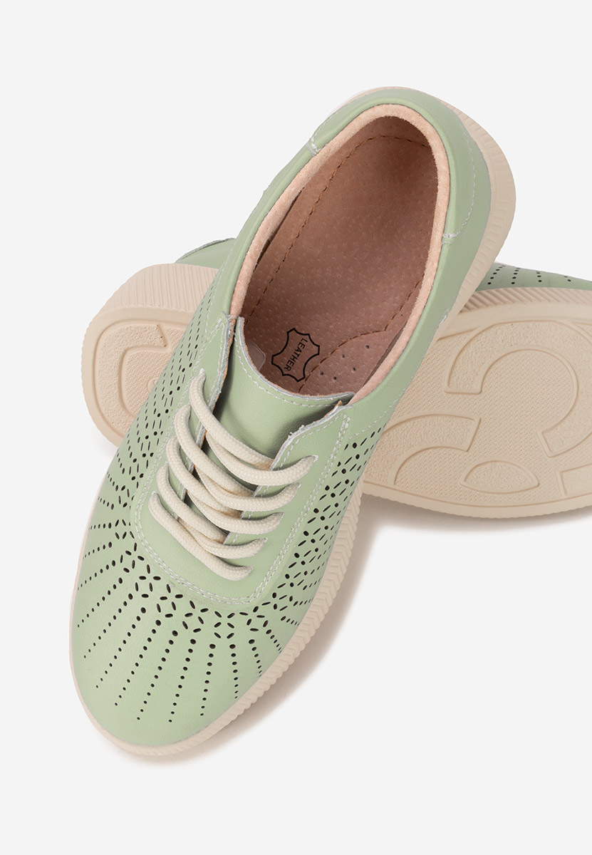 Zelené kožené dámské sneakersy Oleiana