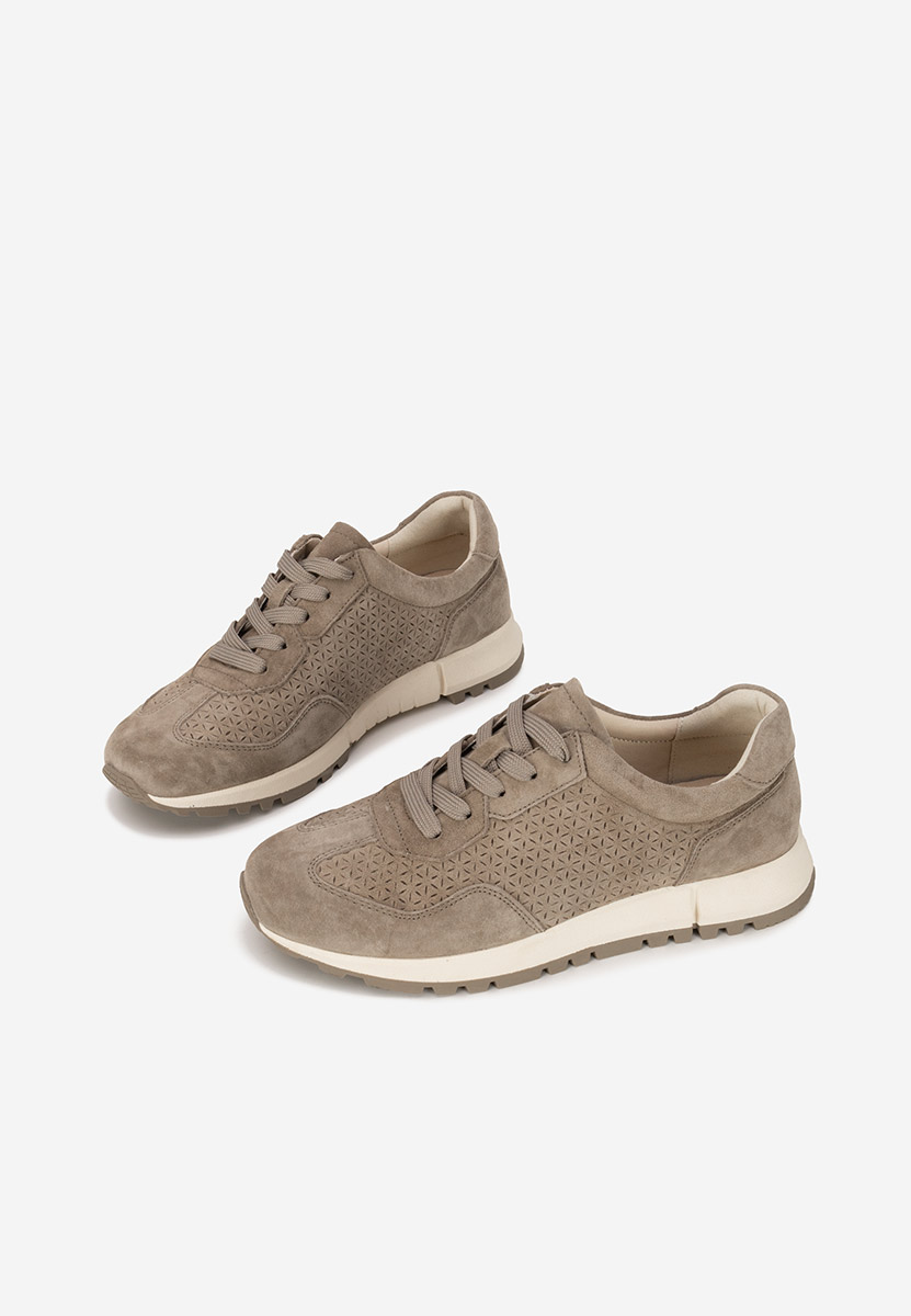 Khaki kožené dámské sneakersy Alanea
