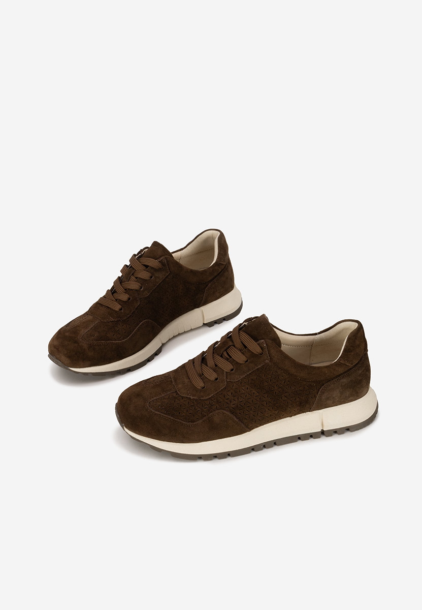 Hnedé kožené dámské sneakersy Alanea