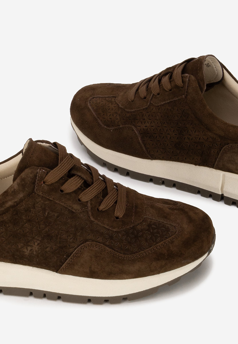 Hnedé kožené dámské sneakersy Alanea