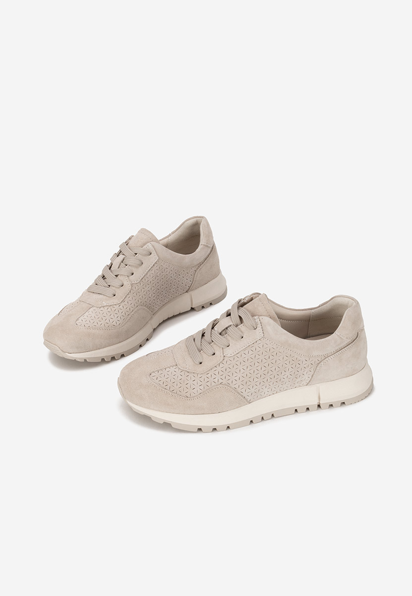 Béžové kožené dámské sneakersy Alanea