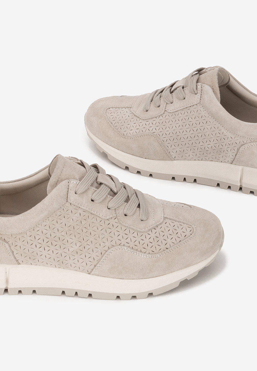 Béžové kožené dámské sneakersy Alanea