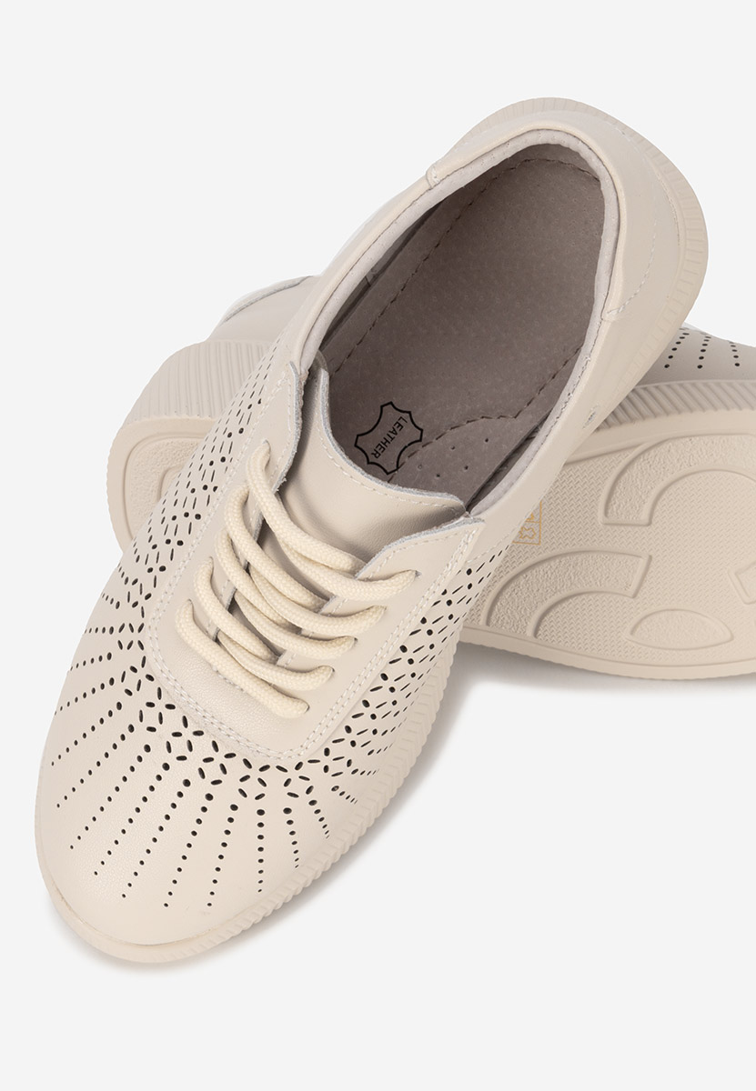 Béžové kožené dámské sneakersy Oleiana