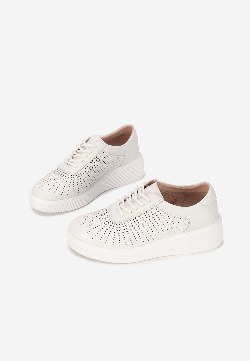 Bílé kožené dámské sneakersy Oleiana