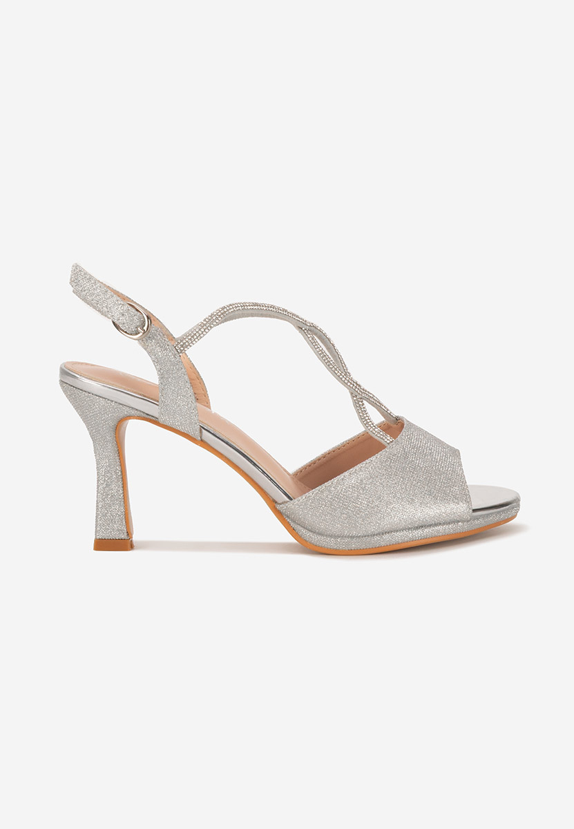 Stribrné elegantní dámské sandály Carlienia