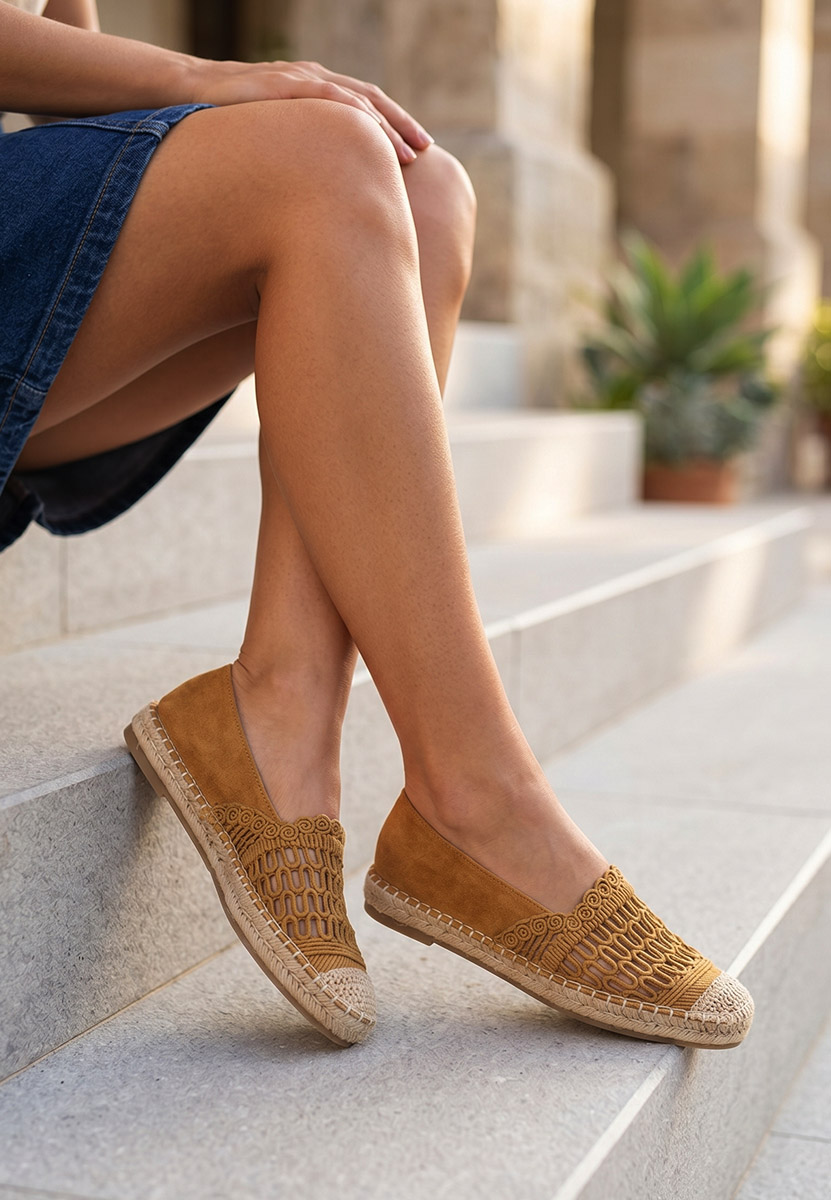 Camelové dámské espadrilky Henley