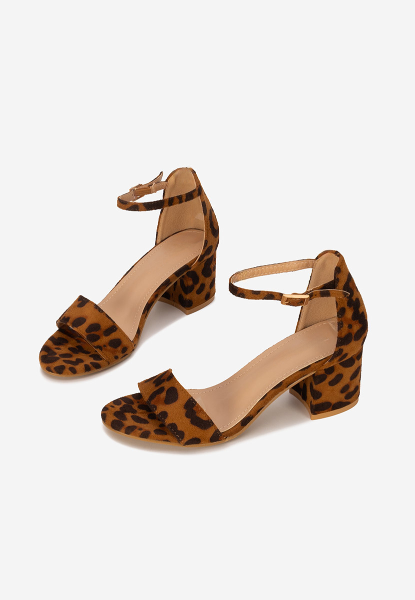 Leopardí sandály na podpatku Nomeria