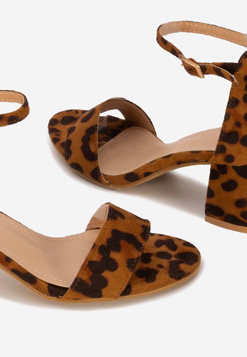 Leopardí sandály na podpatku Nomeria