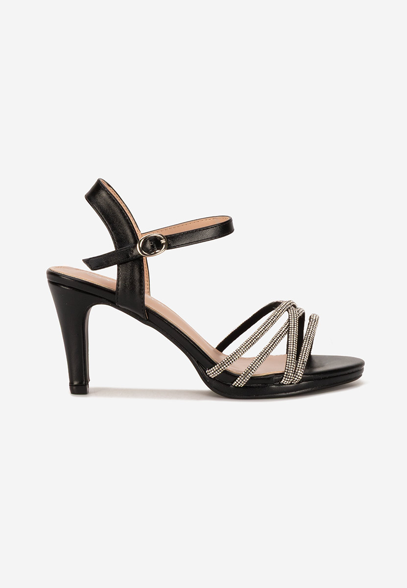 Černé elegantní dámské sandály Ancela