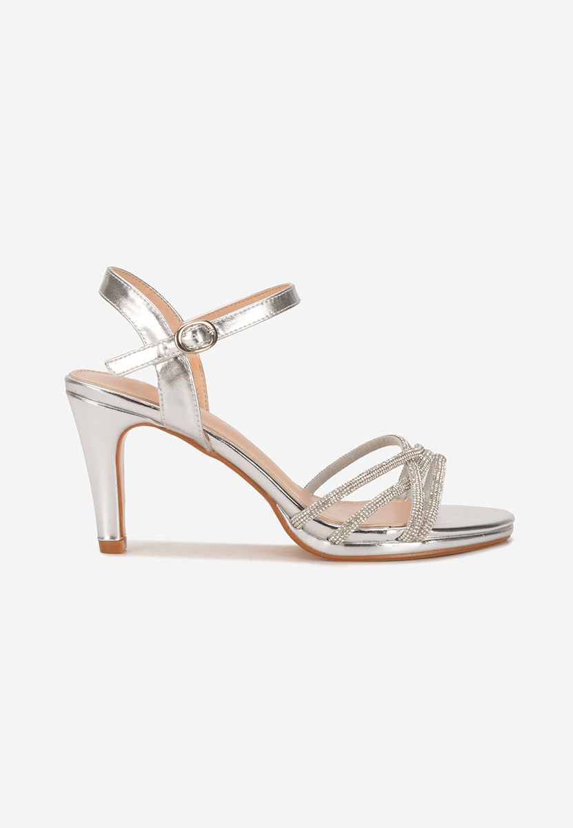 Stribrné elegantní dámské sandály Ancela