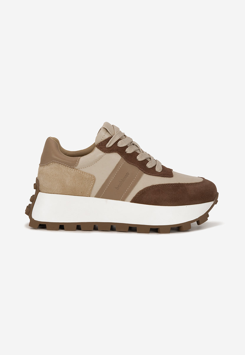 Hnedé kožené dámské sneakersy Estellia