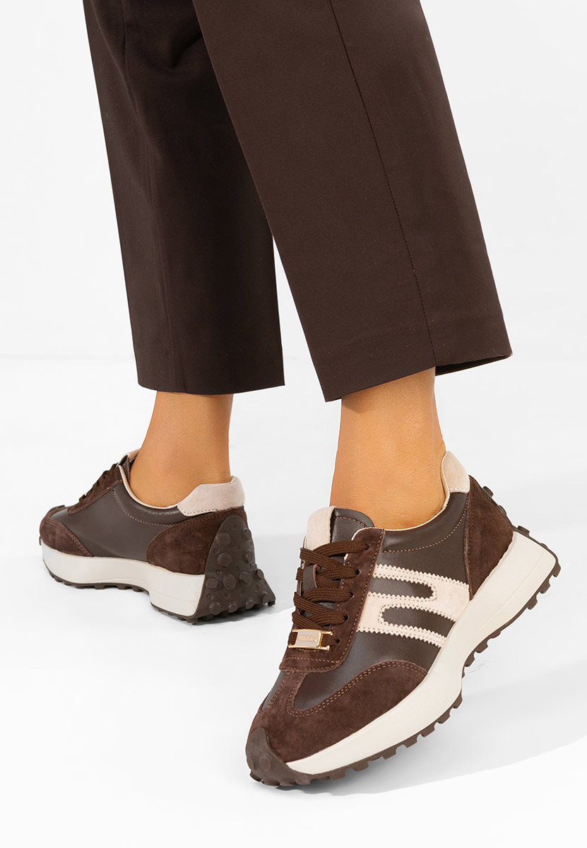 Hnedé kožené dámské sneakersy Sorellia V2