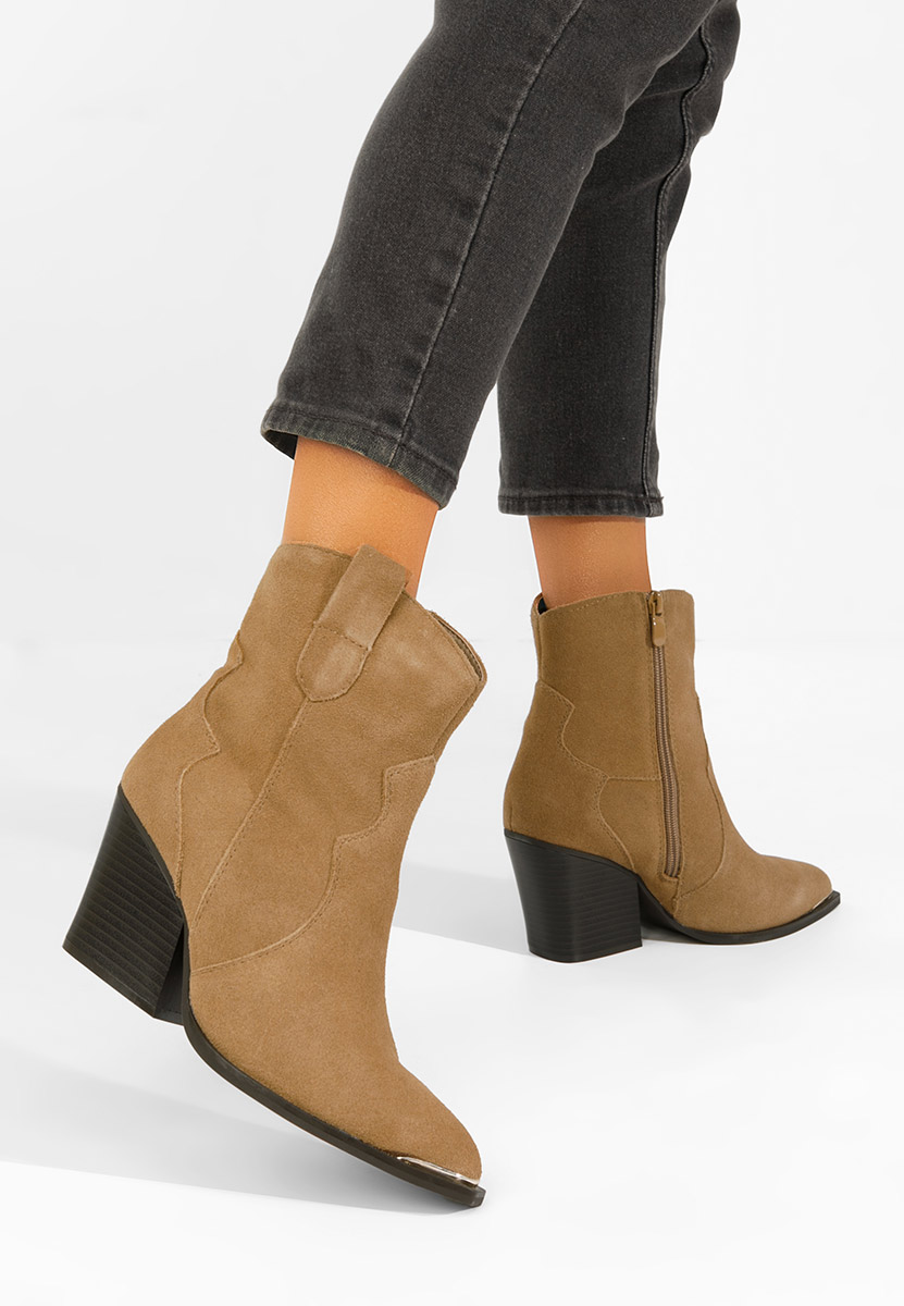Khaki kotníkové boty cowboy Dacienia