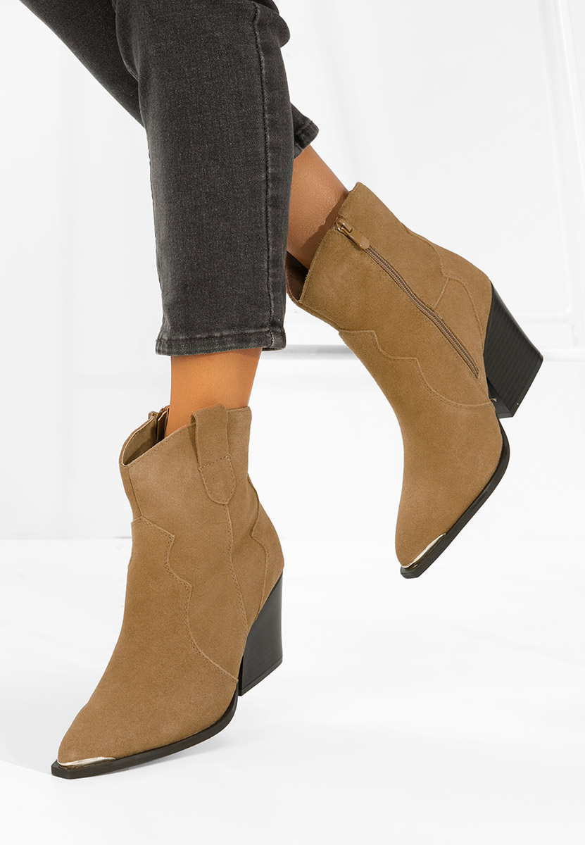 Khaki kotníkové boty cowboy Dacienia