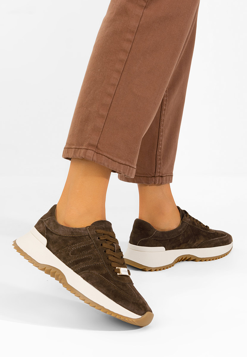 Hnedé kožené dámské sneakersy Sevrona