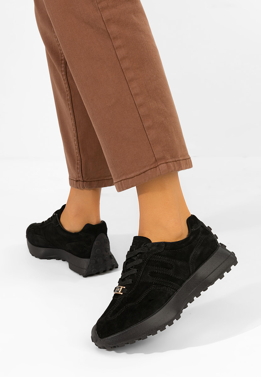 Černé kožené dámské sneakersy Samiara